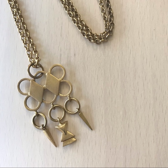 APT Brass Long Necklace with Charm - Picture 3 of 4